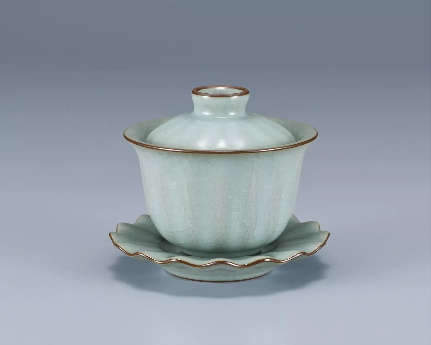 菊式粉青蓋碗茶具組